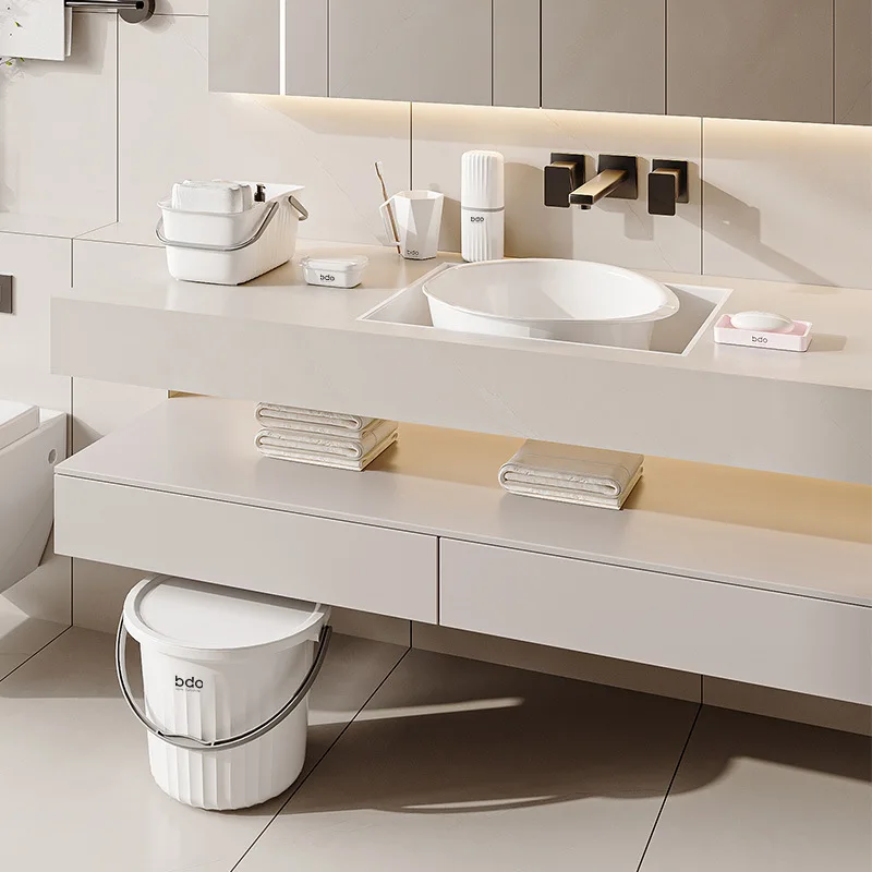 Bathroom Storage Set Home Dormitory Travel Toiletries Solid Color Simple Light Luxury Style Portable Easy Cleaning Waterproof