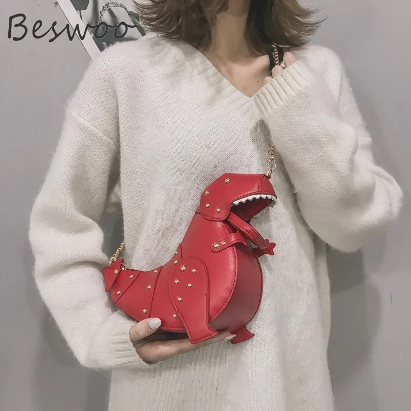 

Dinosaur Crossbody Bags for Women 2023 New Fashion 3D Dinosaur Rivet Messenger Bag Funny Creative Cute Girls Shoulder Bag Purses