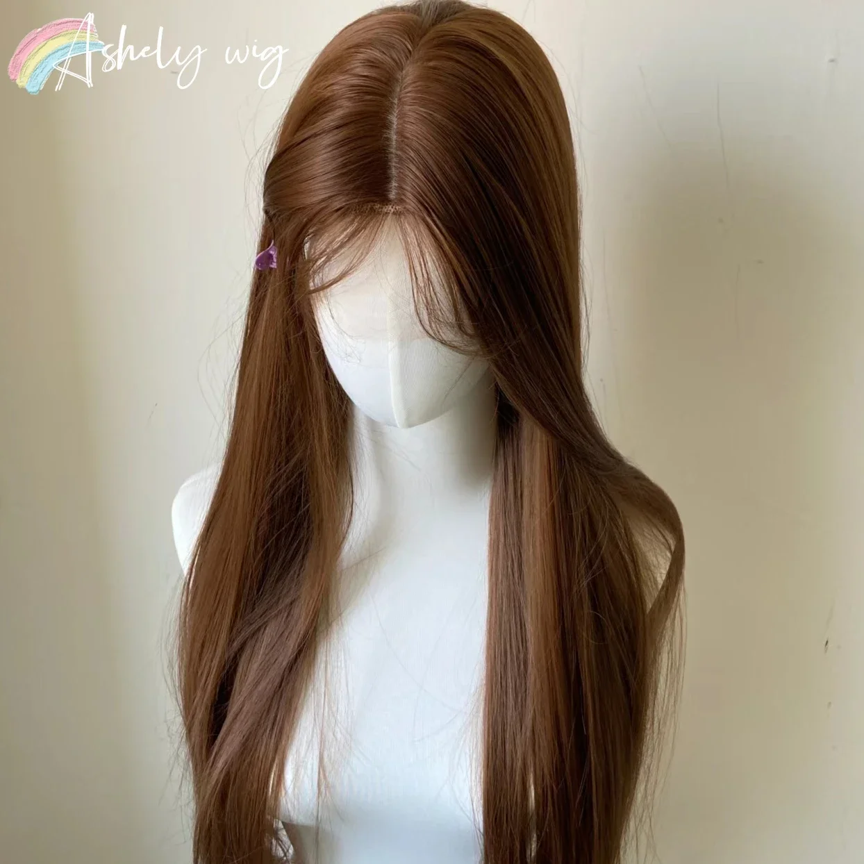 Synthetic Wig Honey Brown 13x4 Lace Front Long Straight Wig Daily Use Wear and Go Front Lace Glueless Wig
