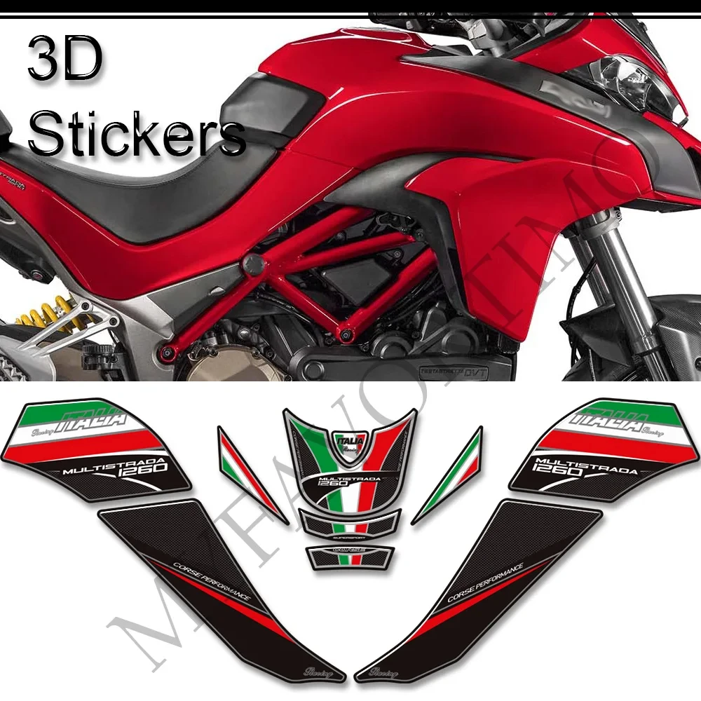 For Ducati MULTISTRADA 1260 S 1260S Stickers Tank Pad Grips Gas Fuel Oil Kit Knee Protector