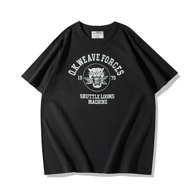 OKONWKO Round Neck T-shirt Military Style Bomb Leopard Print TEE Outdoor Trekking Hiking Fitness Sports Clibming Travel Clothing