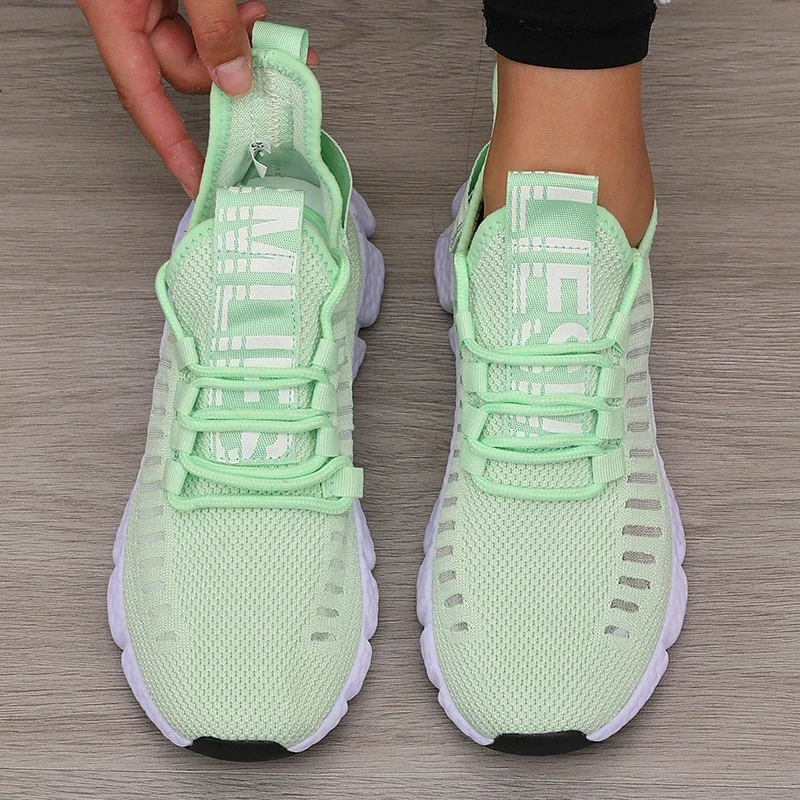Women's Sports Shoes Mesh Lightweight Soft Sole Jogging Strap Breathable Fashion Sports Walking Casual Tennis Flat Shoes for Men 5