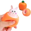 Funny Carrot Rabbit Cup Squeeze Toys Stress-relieving Bunny Pinch Fun Stress Ball Vent Squirrel Cup Prank Toy Fidget Toys Gifts 1