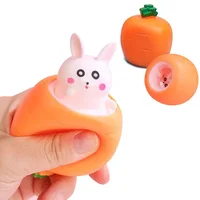 Funny Carrot Rabbit Cup Squeeze Toys Stress-relieving Bunny Pinch Fun Stress Ball Vent Squirrel Cup Prank Toy Fidget Toys Gifts 1
