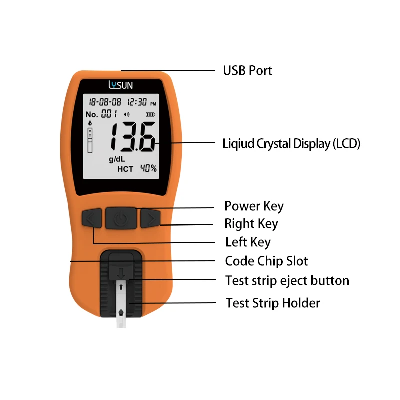 Hemoglobin Analysis Tester Meter Home Hb Analyzer Anemia Tester Strip Heme Test With 50 Test Paper Home Medical Instrument