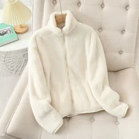 Women's Fleece Coat Winter Warm Thicken Jacket Two-Sided Wear Double-Sided Velvet Coral Fleece Coats Polar Fleece Jackets 1