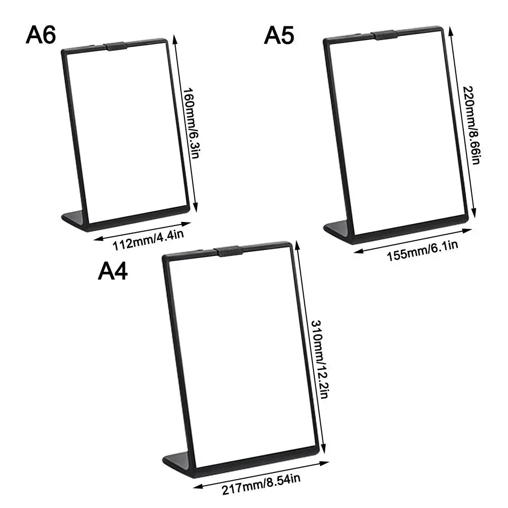 Transparent Acrylic Panel Menu Display Stand A4 A5 A6 Table Card Sign Collection Photo Protection Holder Album Postcard Souvenir