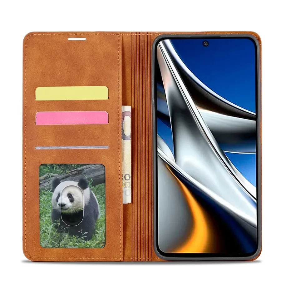 UltraSlim Magnetic Leather Flip Wallet Case with Card Holder