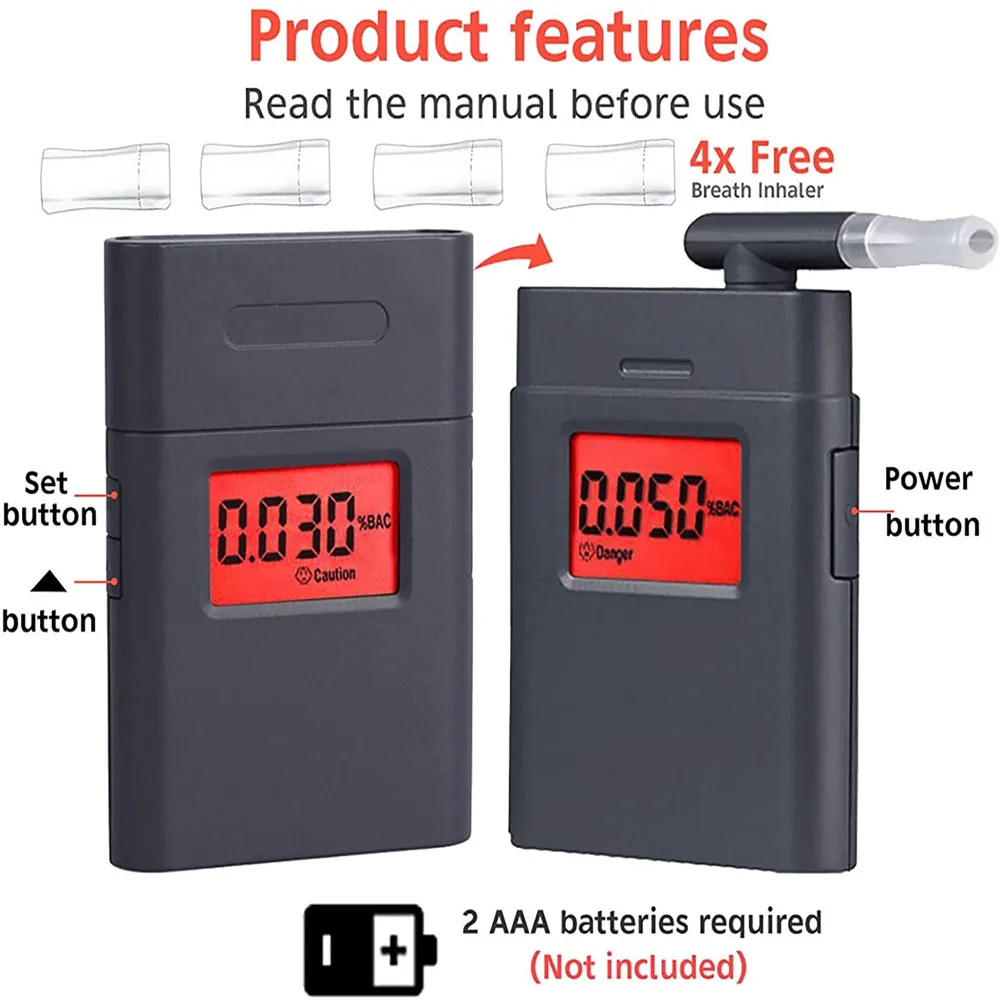 Breathalyzer High accuracy mini Alcohol Tester breathalyzer alcometer Alcotest remind driver safety in roadway diagnostic tool