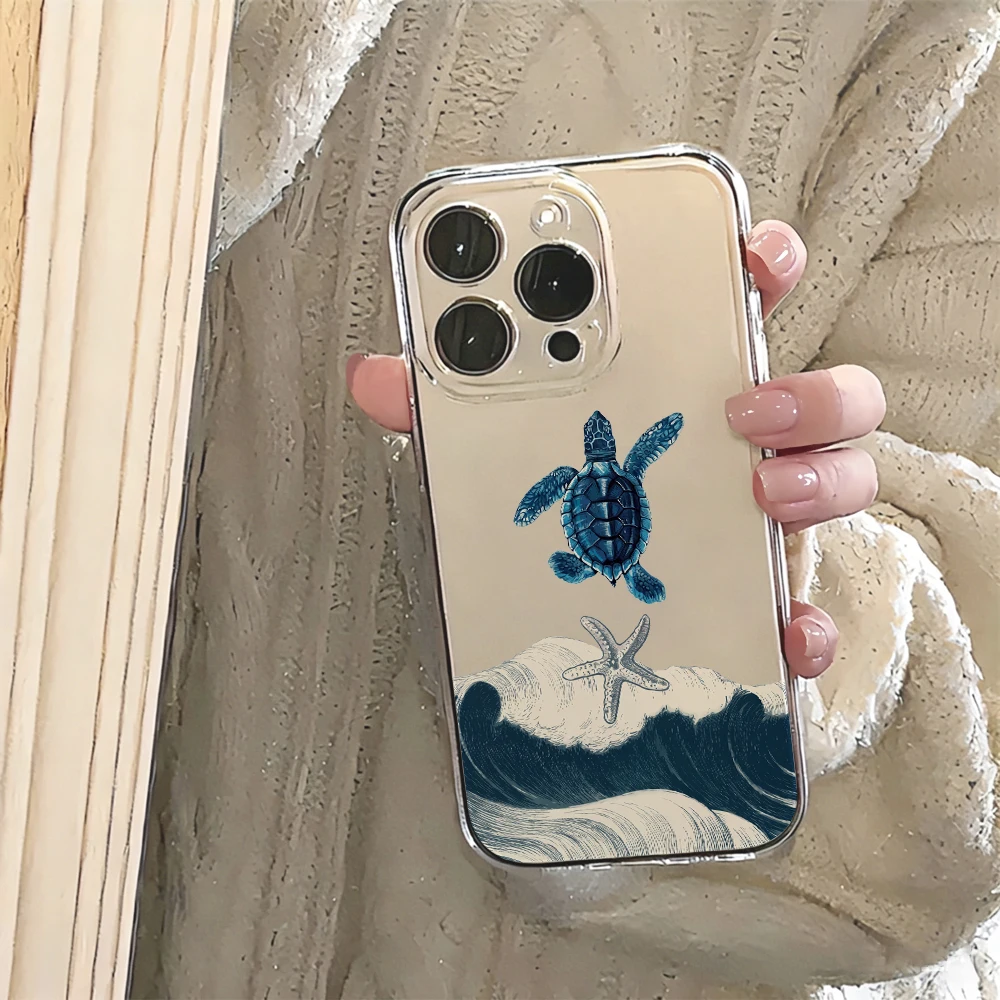 Summer Sea Turtle Clear Phone Case Cover
