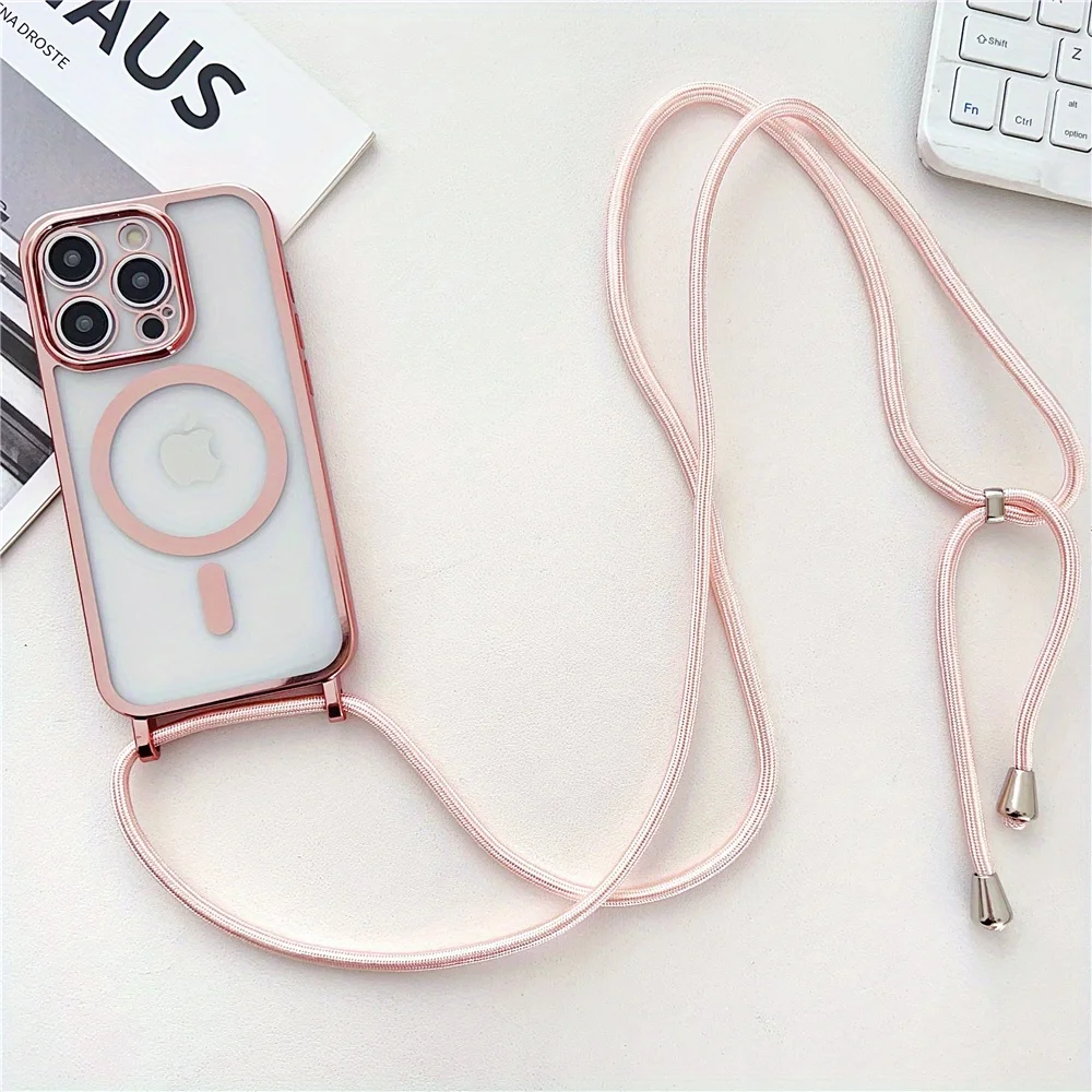 Crossbody Lanyard Plating Phone Case Image 5