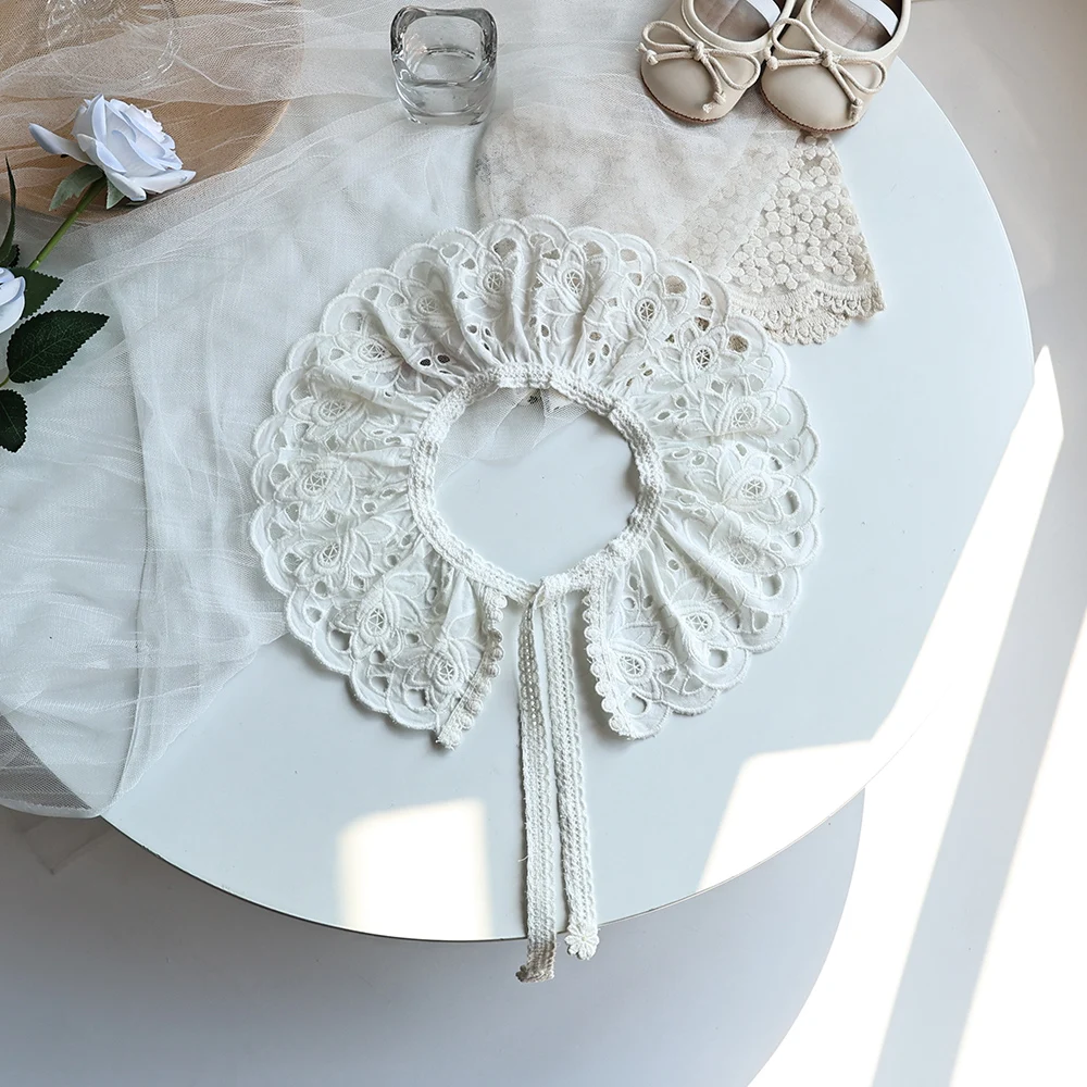 Lace Scarf for Baby Girls Hollow Out Collar Kids Accessories
