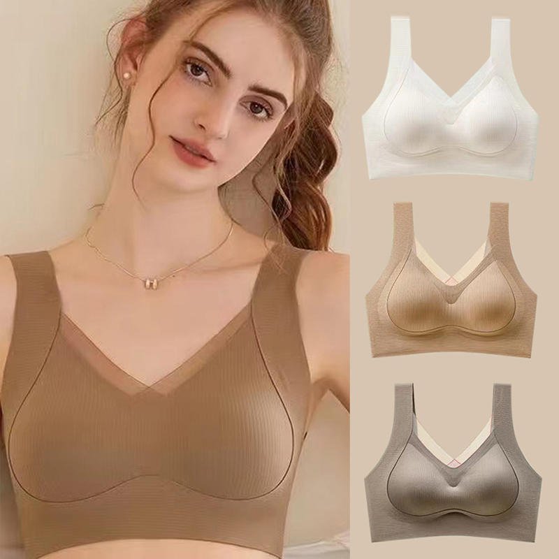 Womens V Lace Wireless Seamless Bras No Underwire Comfort Push Up Bras Supportive Full Coverage Bralettes Bra Everyday Bras