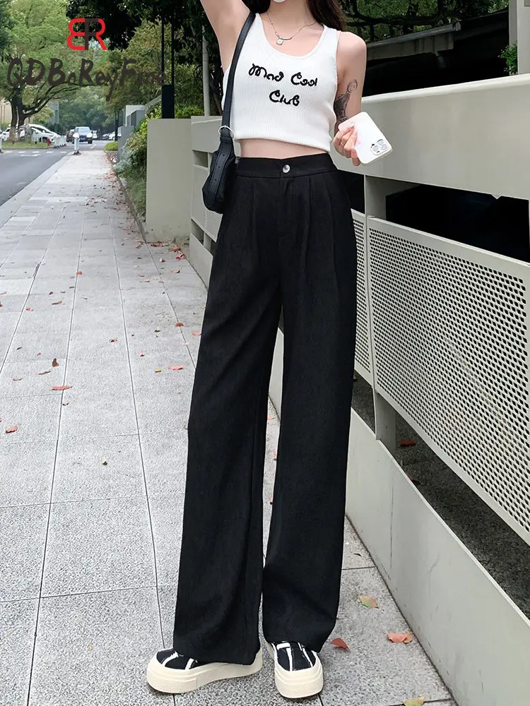 Drawstring Straight Leg Pants Casual Solid Elastic Waist - Temu