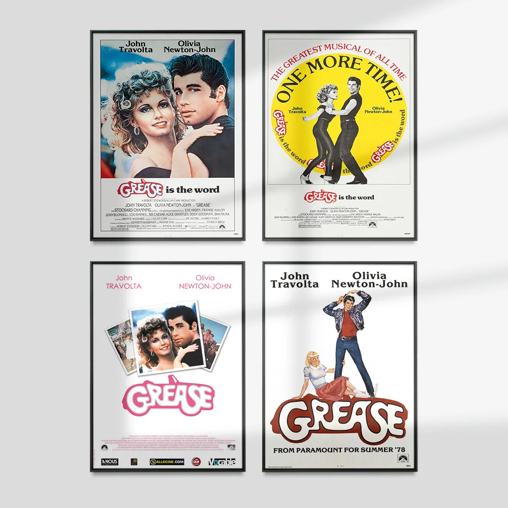 

Grease American Romantic Comedy Film Print Art Poster Classic Movie Canvas Painting Decor Wall Stickers