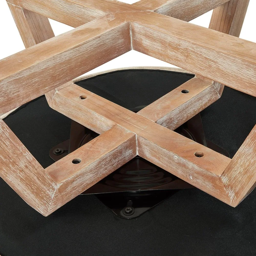 Modern Swivel Barrel Chair with 360° Rotation, Upholstered Linen Armchair for Living Room Office Bedroom, Beige