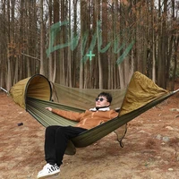 Automatic Quick-opening Mosquito Net Hammock Outdoor Camping Pole Hammock swing Anti-rollover Nylon Rocking Chair 280x140cm 1