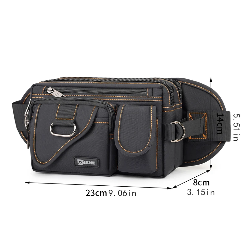High quality waist bag - multifunctional chest bag with multiple pockets, suitable for outdoor hiking, cycling, motorcycle, and