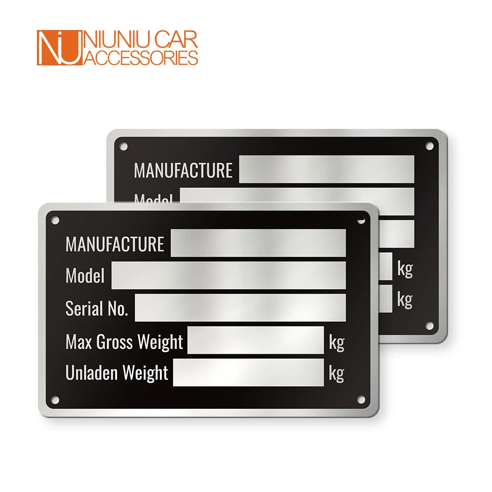 Aluminum Serial Number Trailer ID Tag Vin Plate GVWR Medical RV Parts Camper Acc