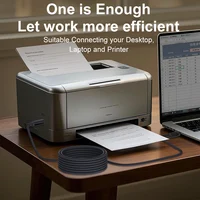 LAIHONEN USB B to USB C USB A Printer cable Type C Printer Cord Nylon BraidedWire for Yamaha casio Digital Piano Dj controller 6