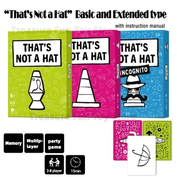 Questo non è un cappello Gioco da tavolo Happy Party Set di giochi con carta base ed estesa per 3-8 giocatori di tutte le età: divertimento Bluffing & Memory