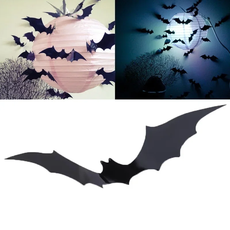 Children's Room Wall Sticker Halloween Atmosphere Decoration 3D Black PVC Bat DIY Bat Wall Sticker Creative Home Wallpaper
