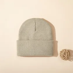 Solid Color Unisex Beanie Hat - Versatile Outdoor Autumn and Winter Warm Cap - One Size (Khaki)