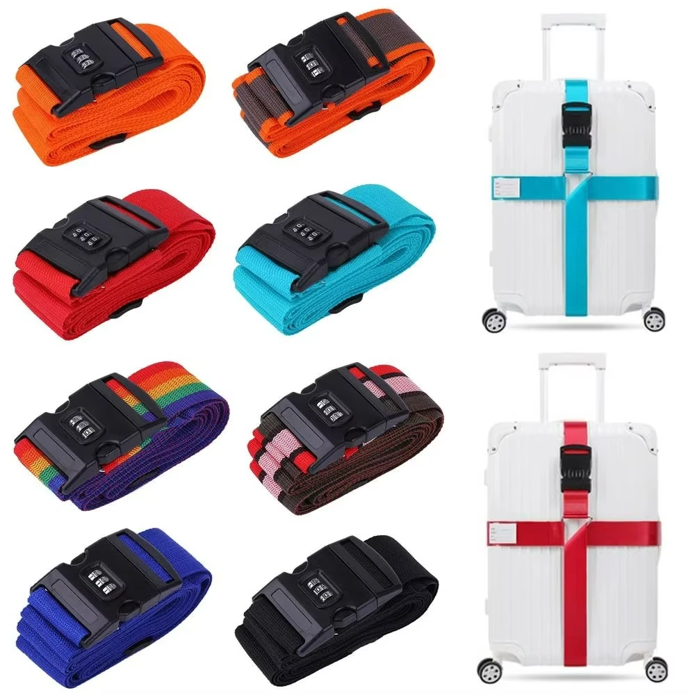 Navaris Sangle De Valise Réglable En Croix - Protection Bagage Pour Avion Et Train, Sécurité Renforcée