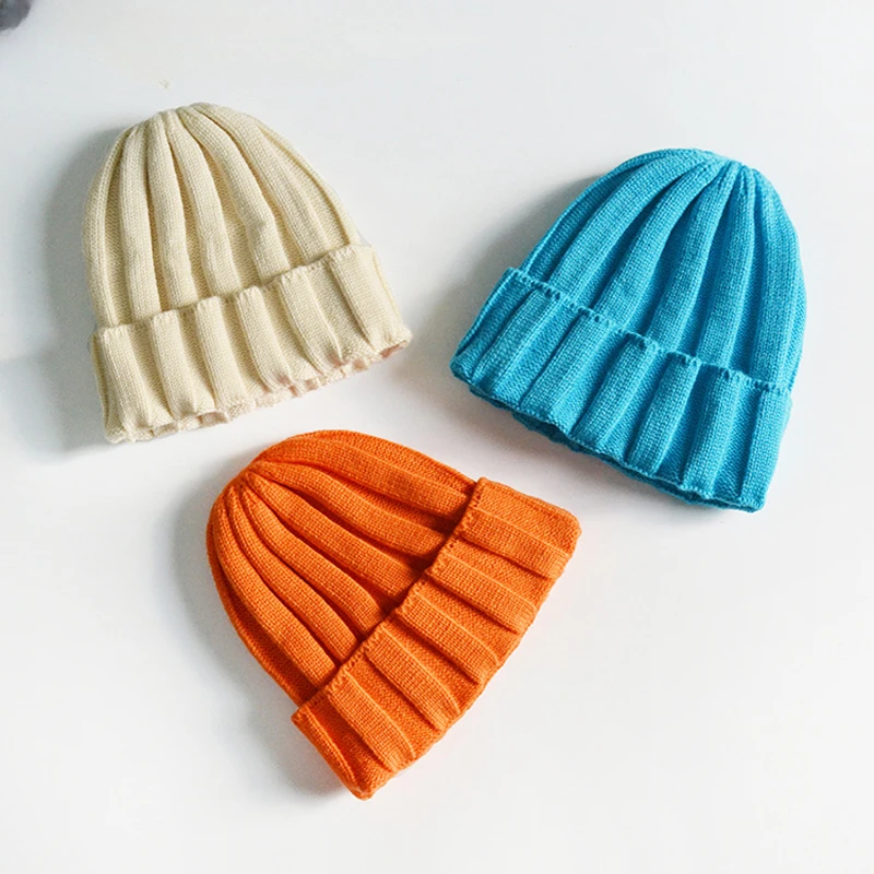 

Winter Kids Hat Candy Knitted Bonnet Baby Beanie Kids Cap Elastic Children Girls Boys Hats 11 Colors 1-5Y