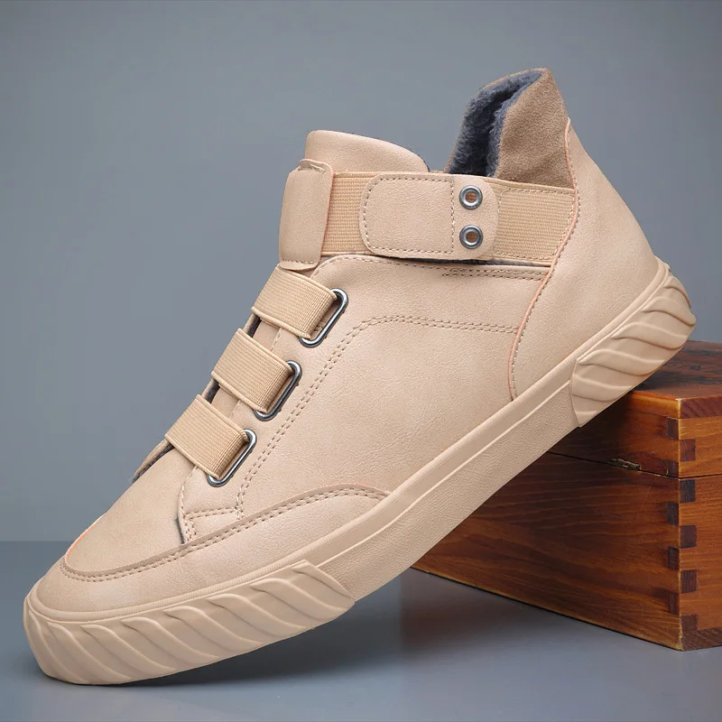 Men's Leather Shoes Korean Trend Comfortable Loafer Men Shoes British Fashion Men High Top Sneakers New Moccasins 2026