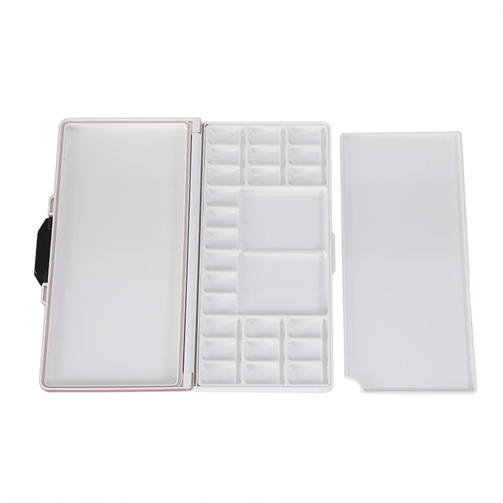Airtight Watercolor Painting Palettes 24-Wells with 2+1 Additional Spacious Mixing Areas, Folding Peel-Off Palette 3