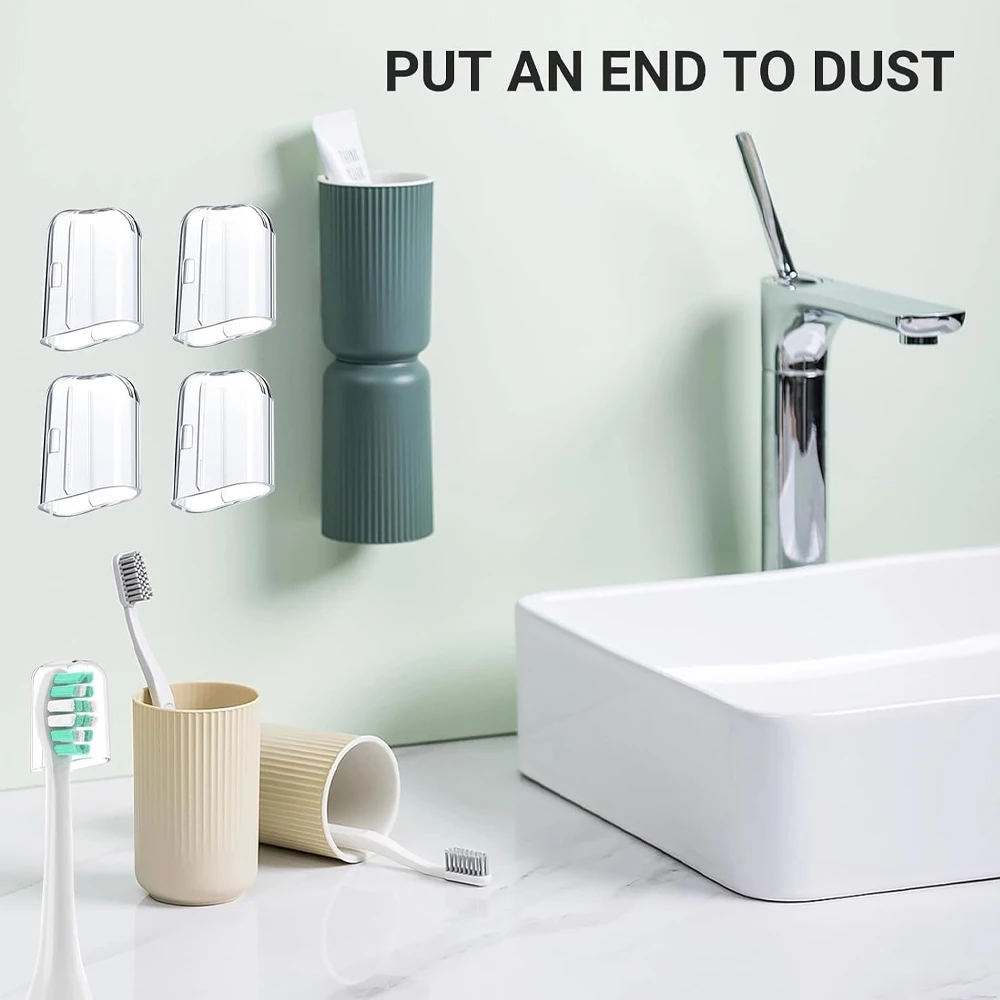 Brush Head Holder & 6 Pcs Toothbrush Head Covers Compatible with Philips Sonicare 2 Series Electric Toothbrush for HX6511 HX6100