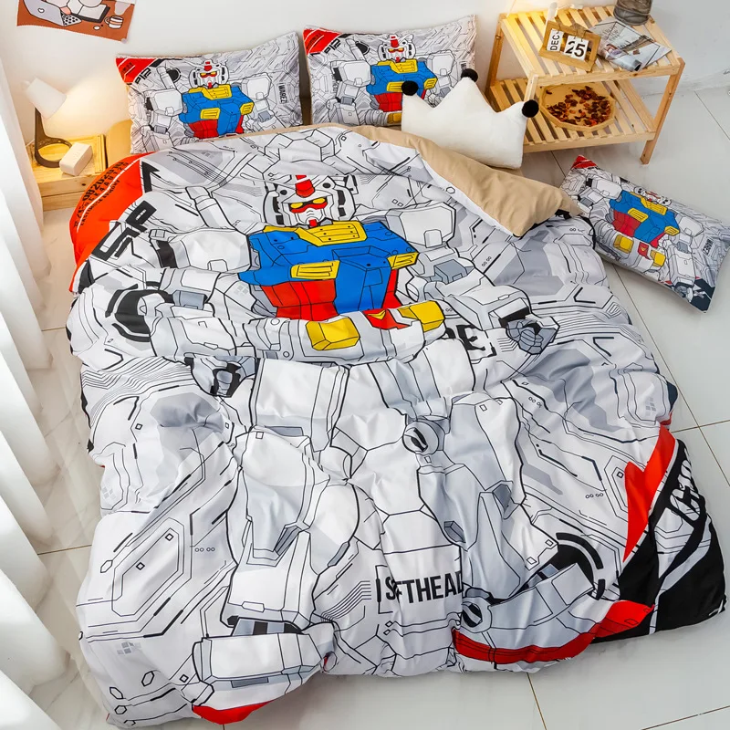 Bedding Sets GUNDAMS US/Europe/UK Size Quilt Cartoon Piece Bed Cover Duvet Cover Pillow Case 2-3 Pieces Sets