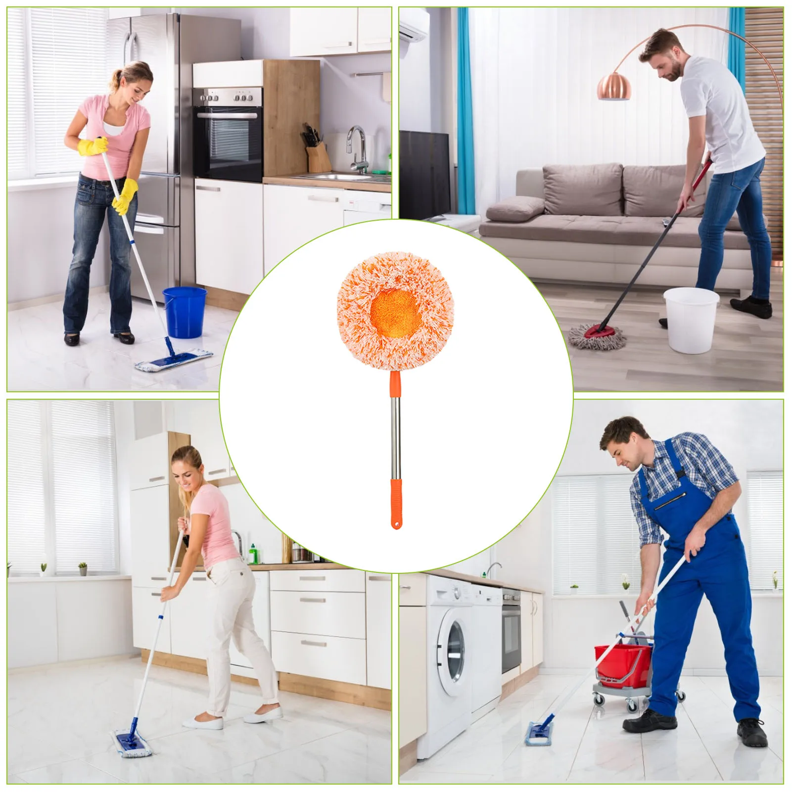 Spin Mop with Bucket Hand Free Squeeze Mop Automatic Separation