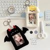 INS Cute Angel Rabbit Plush Photocard Holder Kpop Idol Photo Sleeve Protective Case Student ID Card Cover With Keychain Pendant 1