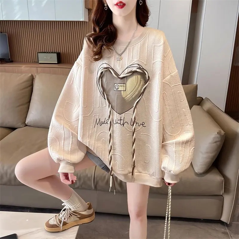 

Spring Autumn Korean Printed Sweater Women's 2023 New Loose Cute Long Sleeve Top Aesthetic Clothing Emo Clothes Female Kawaii