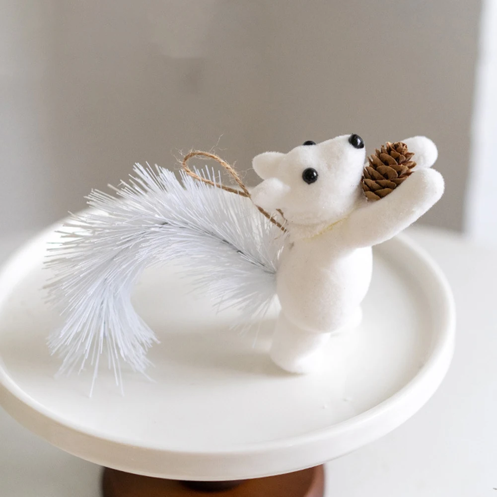 

2-Piece Squirrel-Toy Pendant For Chirstmas Tree Lightweight Xmas Party Decoration For Bedroom Home