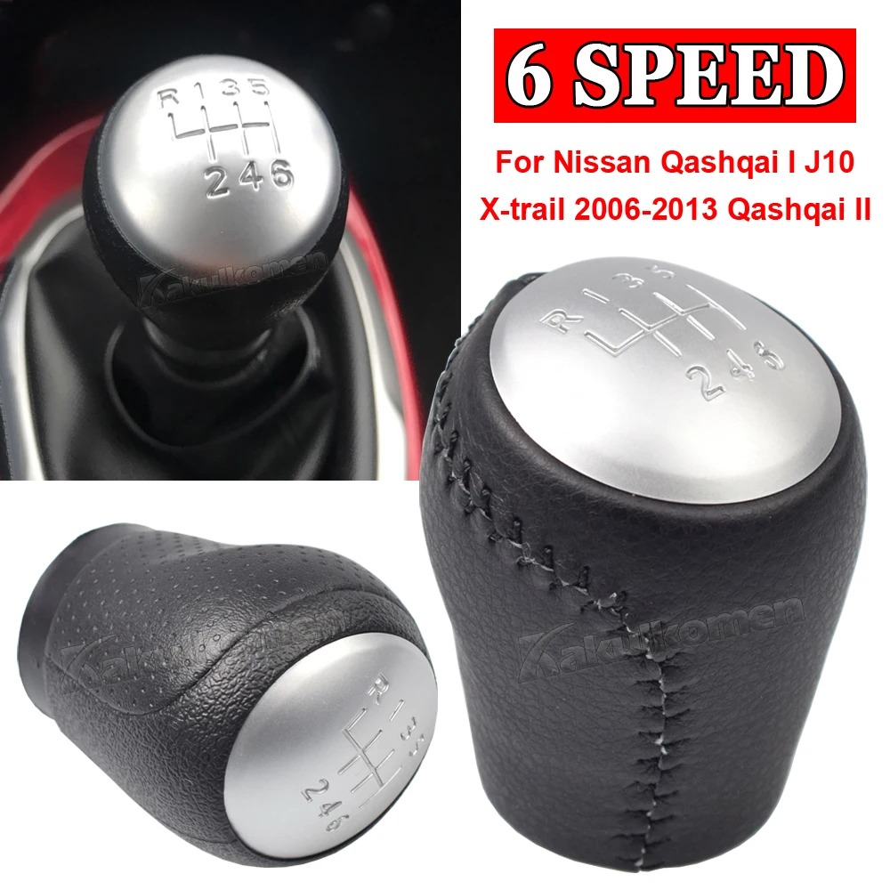 Palanca de cambios Manual de cuero para coche, pomo de palanca de cambios  de 6 velocidades para Nissan Juke F15 x-trail T31 Qashqai MKI J10 JJ10  2007-2013 - AliExpress