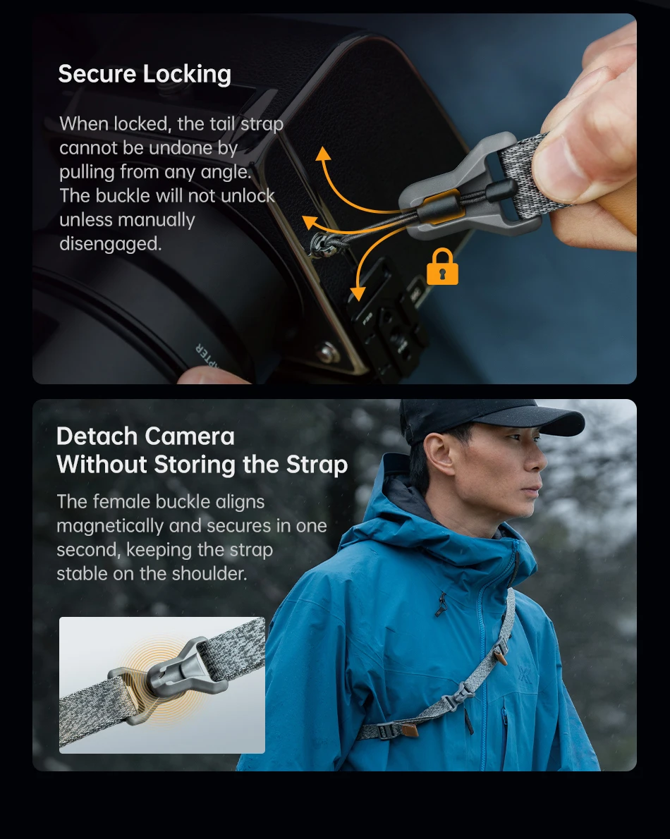 Quick Magnetic Buckle Shoulder Strap for DSLRs Telephoto Lenses for Outdoor Phot