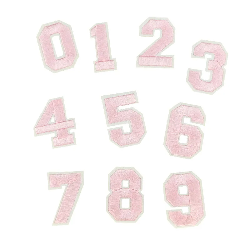 Xunhui numero 0 - 9 toppe rosa carino per abbigliamento ferro da stiro