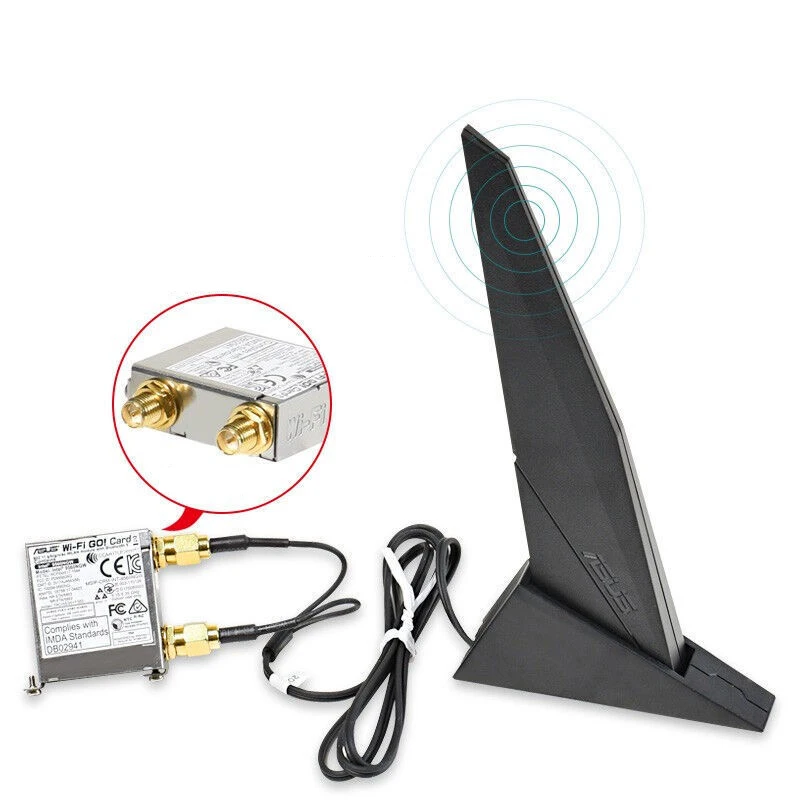 오리지널 Asus Wifi 2T2R 안테나 트라이 밴드 2.4G 5.8G 부스터, Rog Z390 Z490 X570 b460 B360 Pc 마더 보드 라우터 네트워크 카드