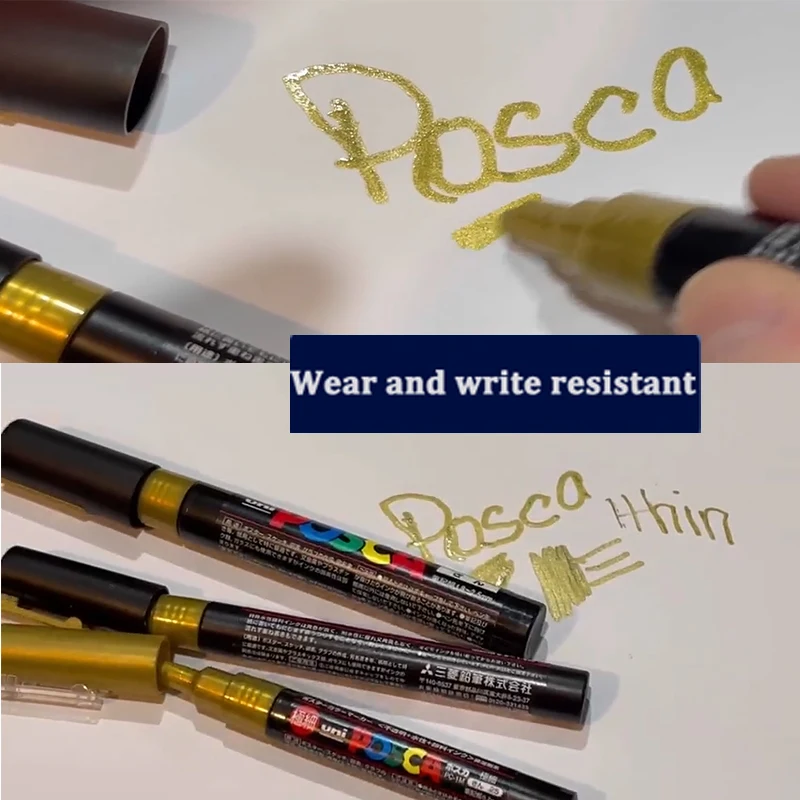 1/2pcs Uni Poscas Acrylic Markers PC-1M-3M-5M Permanente Waterproof Art Pens Graffiti Marker Advertising Poster Drawing Tools 5