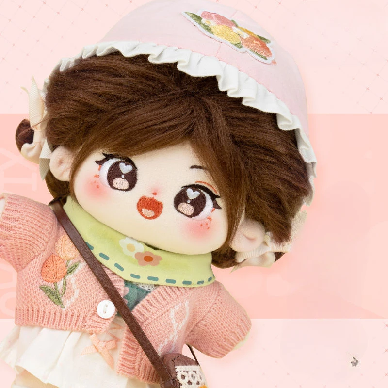 

Cotton Doll 20cm Non Attribute Baby Clothes Doll with Fried Hair Naked Baby Girl in Stock
