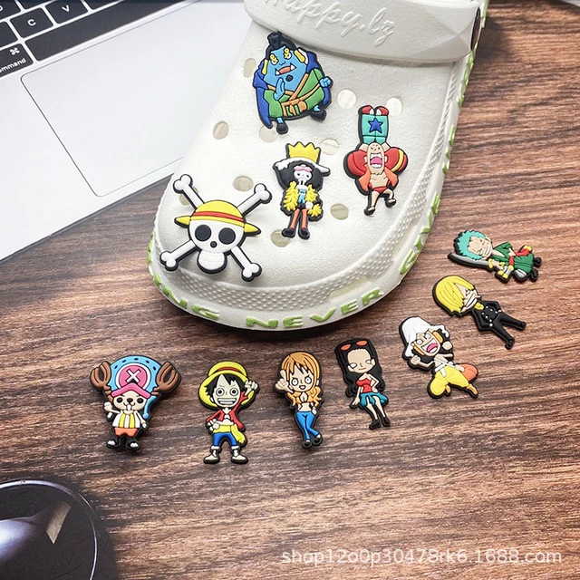 1Pcs PVC One Piece Shoe Charms Shoe accessories Shoe decoration Shoe  Buckles Accessories Fit Wristband/Croc JIBZ