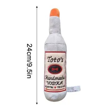 Dog Toy Squeaky Wine Bottle Squeaky Pet Dog Plush Wine Bottle Toy Puppy Sound-Making Interactive Toys For Large And Small Dogs 6