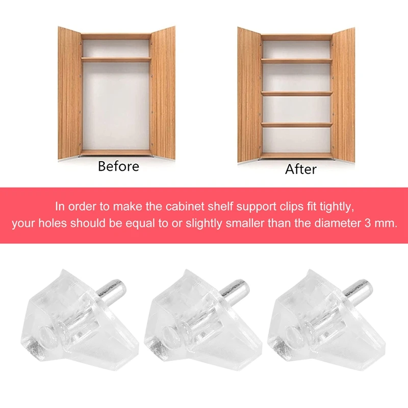 3 Mm Shelf Pins Clear Support Pegs Cabinet Shelf Pegs Clips Support Holder for Kitchen Furniture shelf bracket folding shelf bracket shelf support