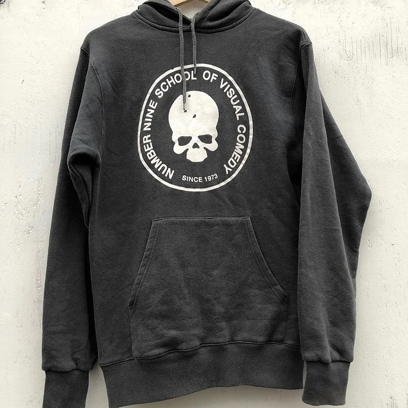 d.i.a. スカルプリント ブラック パーカー 袖クシュクシュ Fサイズ American Fashion Embroidery Personality Flash Diamond
