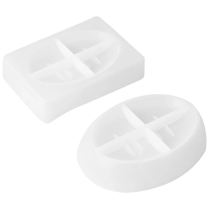 

2PCS Silicone Soap Dish Resin Mold Oval/Square Drain Soap Box Epoxy Resin Casting Mould Home Organizer Promotion