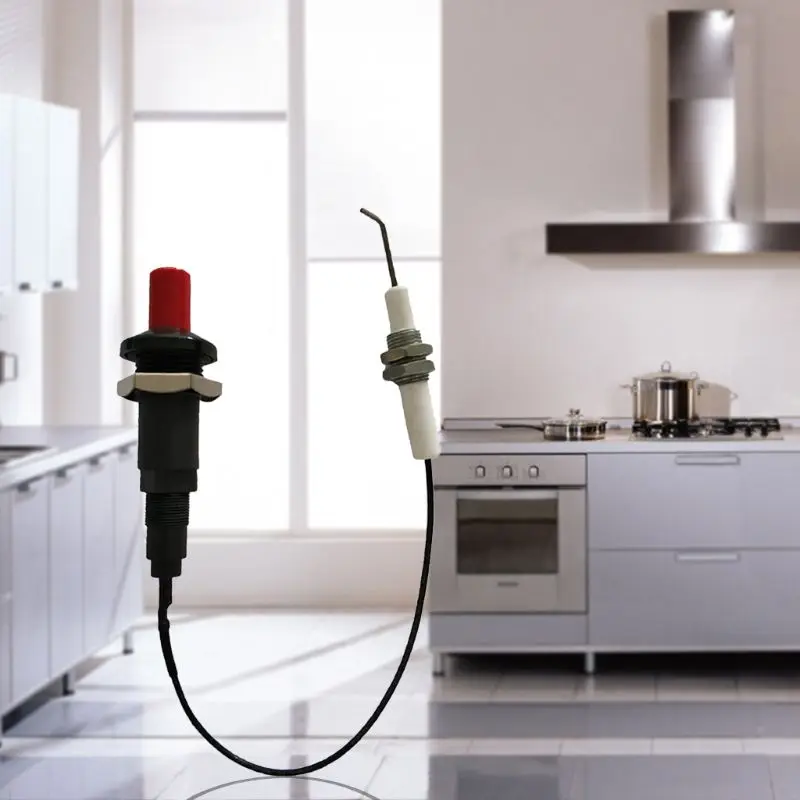 

co530 Ignition Electrode with Threaded Ceramic Electrode Push Button Piezo Igniter for Gas Fireplace Oven Kitchen BBQ