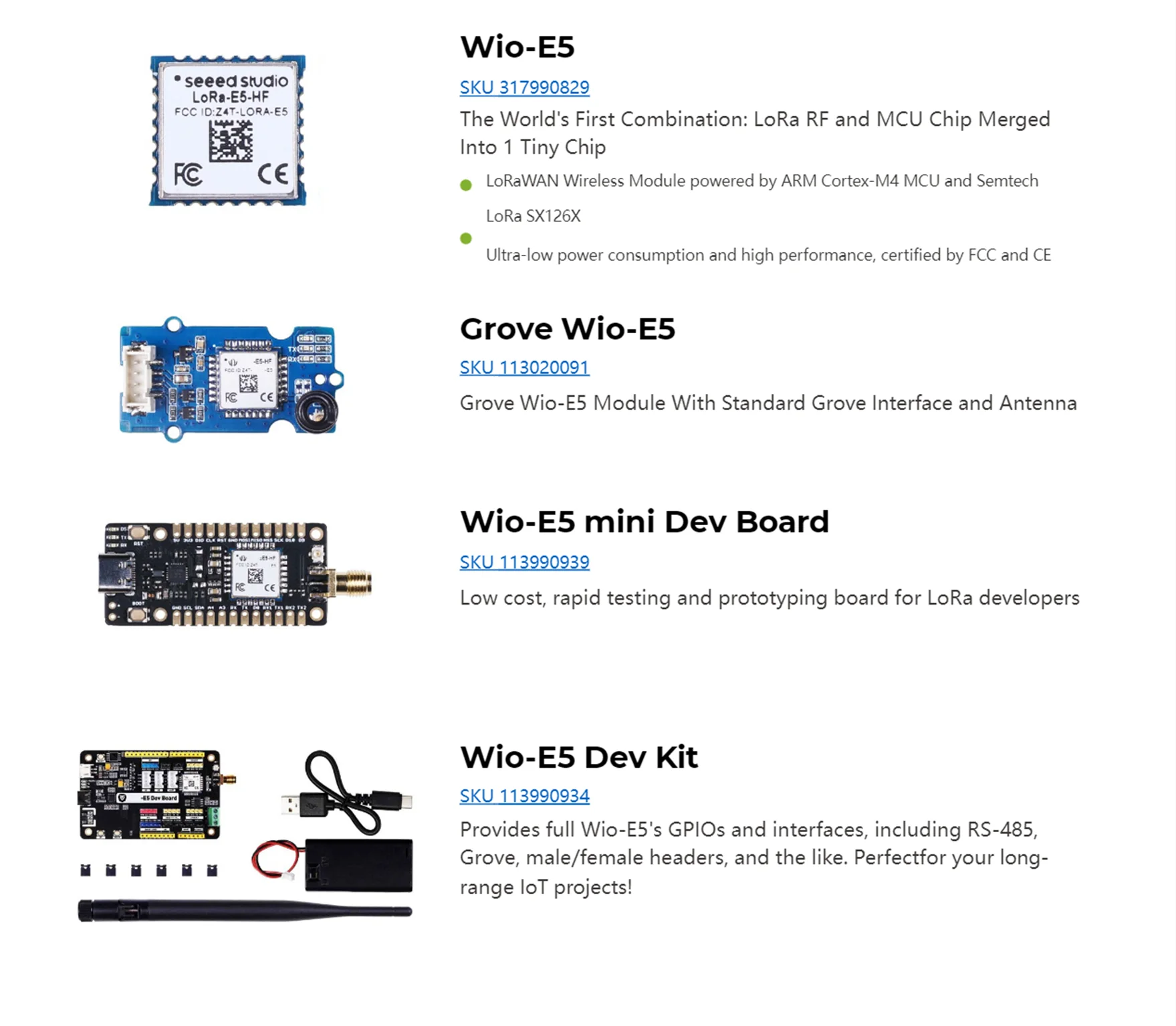 LoRa module 868 915 mhz -Wio-E5 Dev Kit - STM32WLE5JC, ARM Cortex-M4 and SX126x